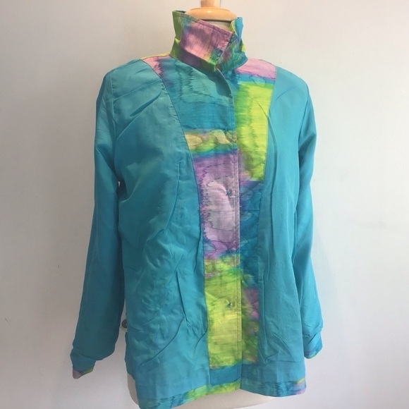 Indigo Moon embroidered and embellished jacket on watercolor effect cloth Medium - Picture 5 of 11